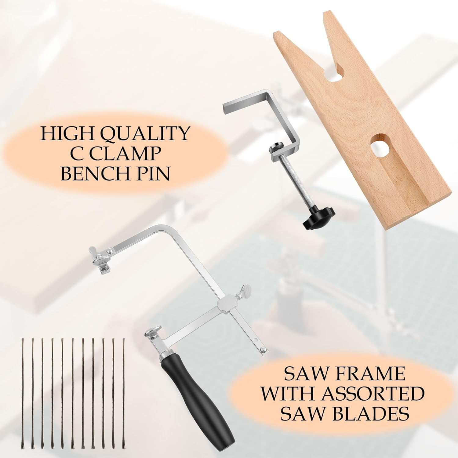 Jewelry Making Desk - Set Gergaji Perhiasan 3-in-1 yang Dapat