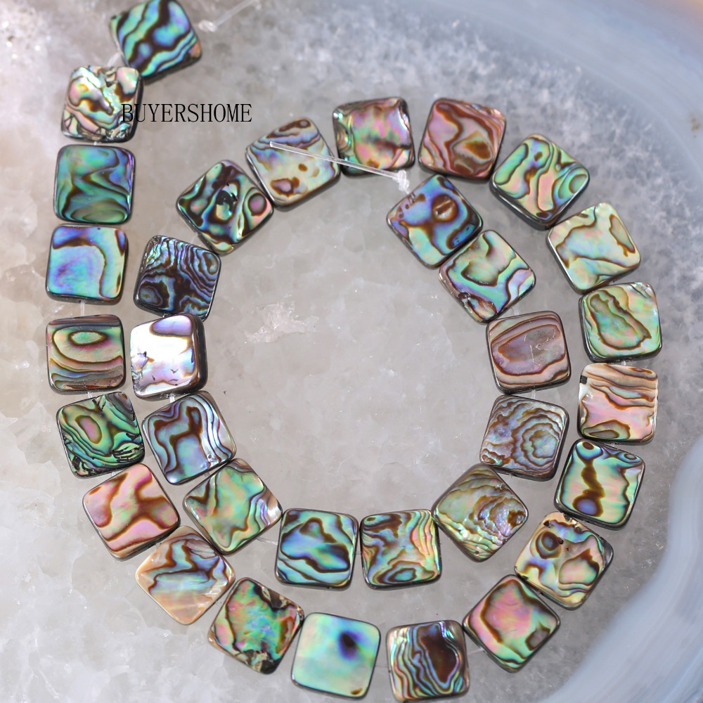 Jewelry Making New Zealand - Manik Longgar Persegi Kerang Abalon Selandia