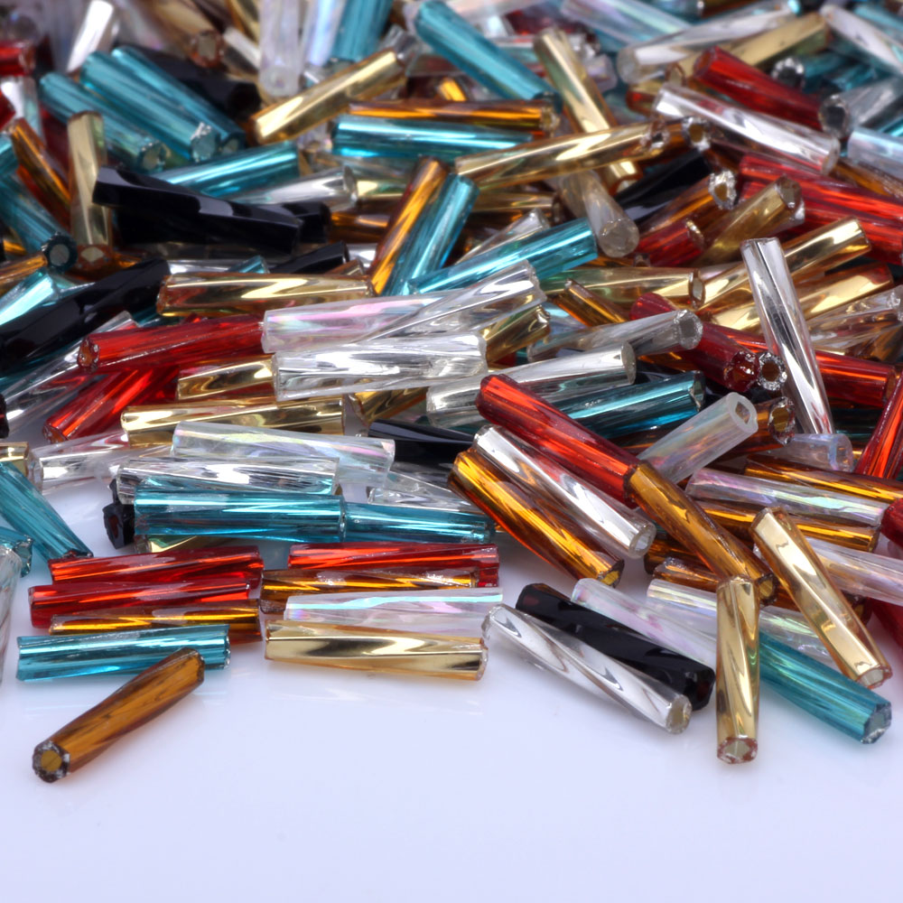 Seed Bead Tube - OlingArt Manik-manik Kaca Bentuk Bugles Campuran