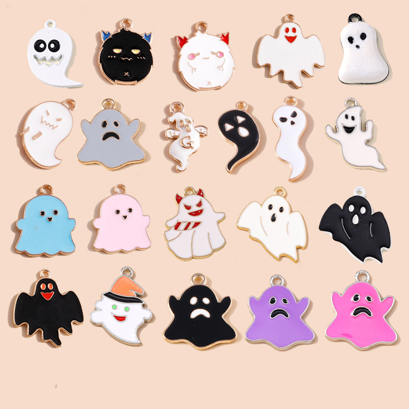 Jewelry Making Date Night - Leslie 10pcs Liontin Hantu Halloween Untuk