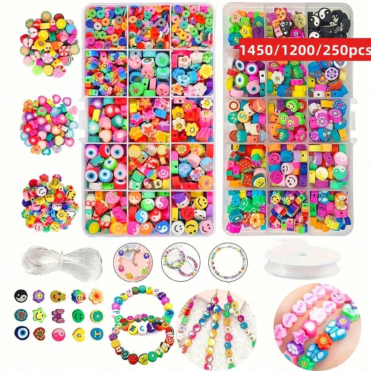 Jewelry Making In Clay - 1450/1200/250pcs Set Manik-manik Tanah Liat Polimer,