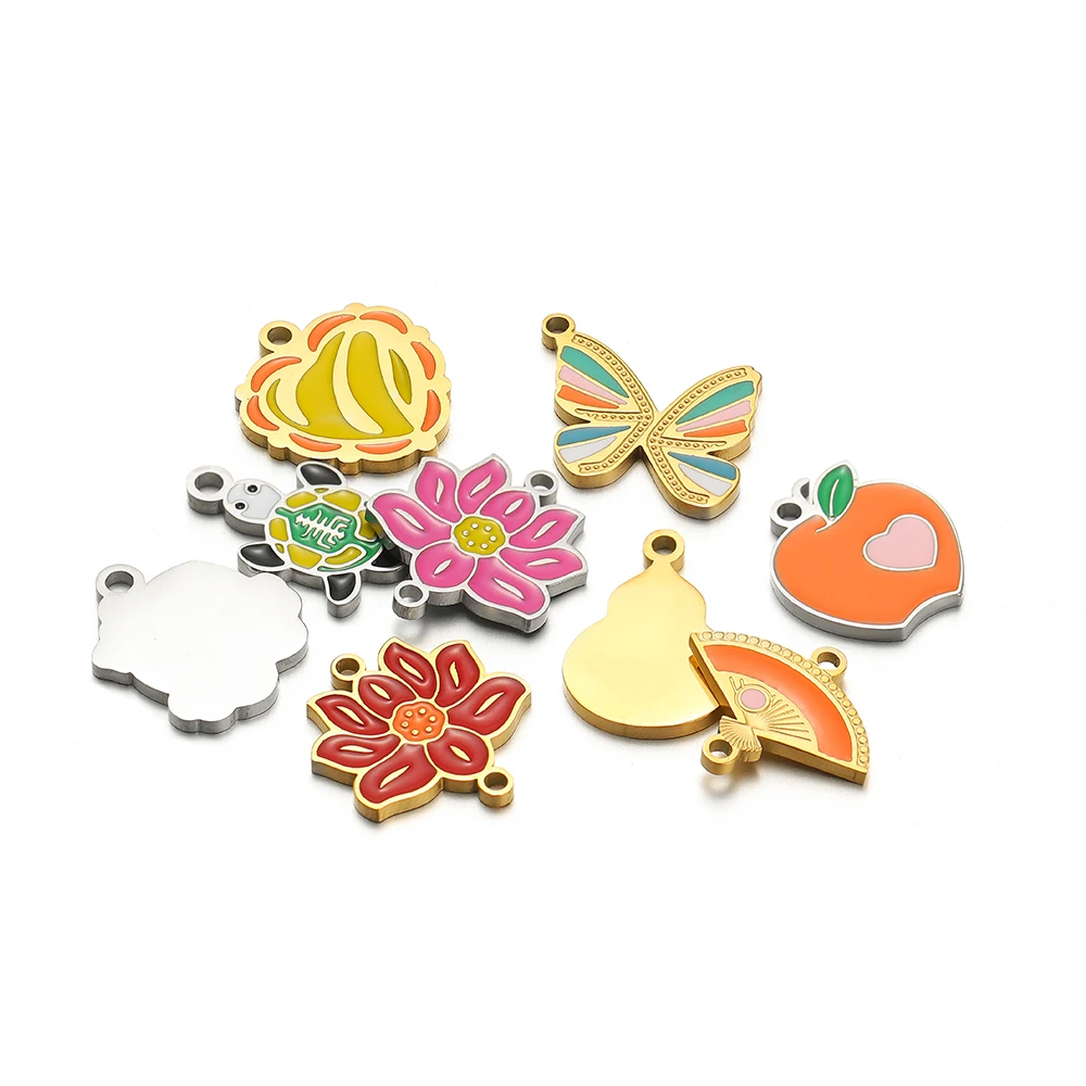 Jewelry Making 4 Year Old - 5 buah Lotus besi tahan karat