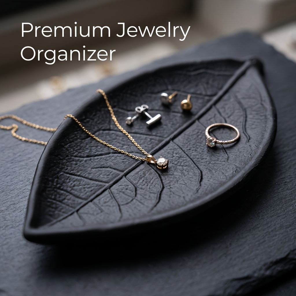 Jewelry Making Desk - Tempat Perhiasan Daun 3D Minimalis, Nampan