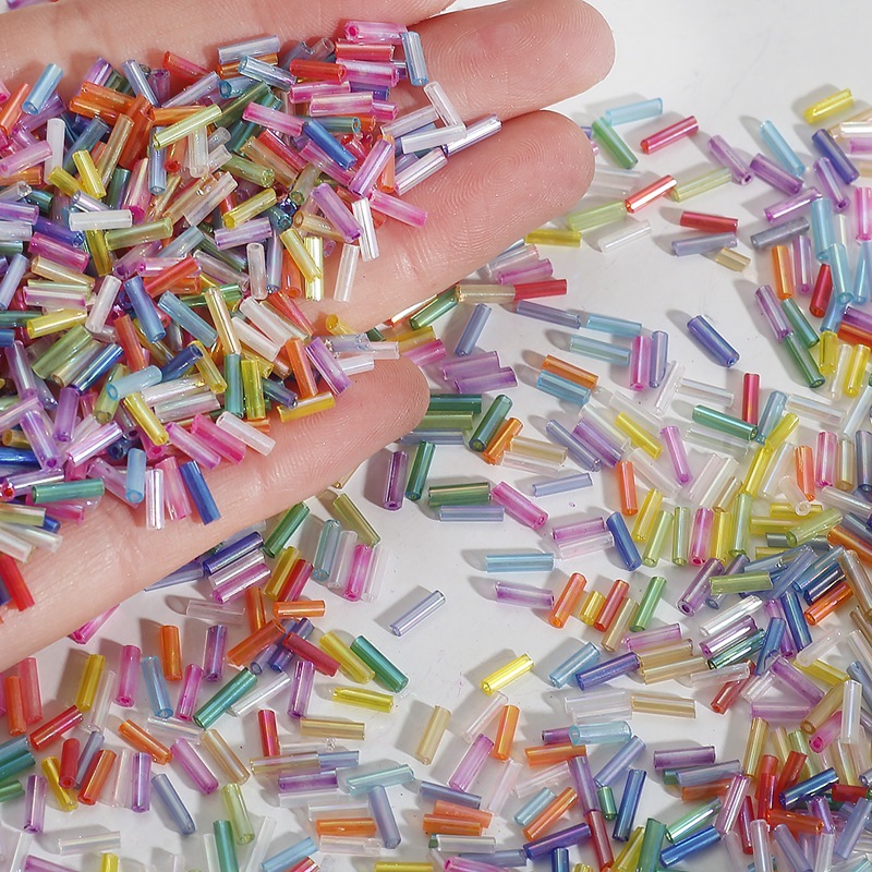 Seed Bead Tube - Manik-manik Kristal Bentuk Beras 2x7mm 600pcs/lot,