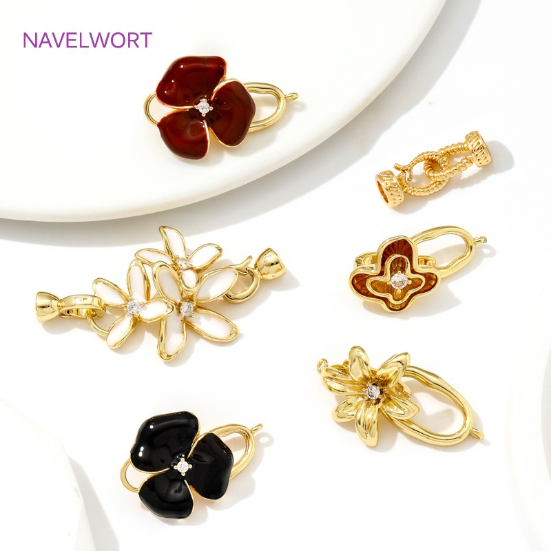 Jewelry Making Items - Aksesori gesper konektor jepit kuningan berlapis