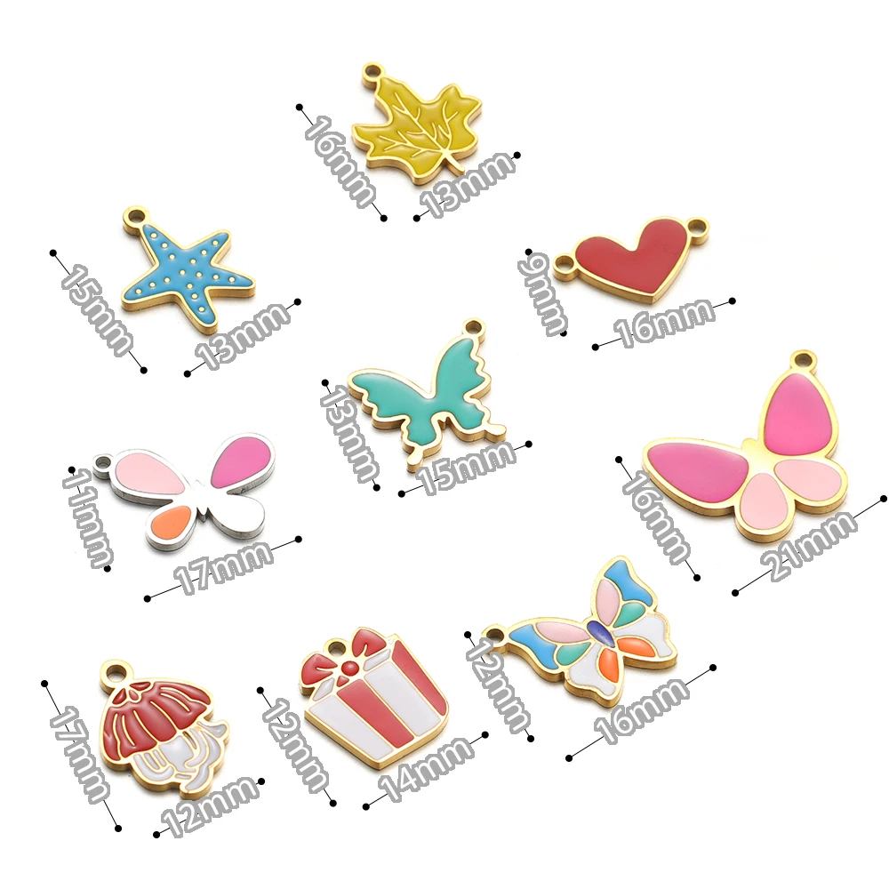 5 buah bandul hati daun kupu-k - Jewelry Making 4 Year Old ulasan dan harga