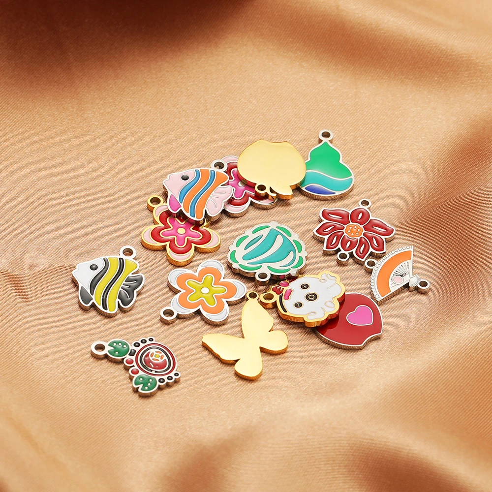 5 buah Lotus besi tahan karat  - Jewelry Making 4 Year Old ulasan dan harga