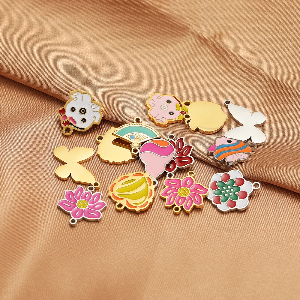 5 buah Lotus besi tahan karat  - Jewelry Making 4 Year Old ulasan dan harga