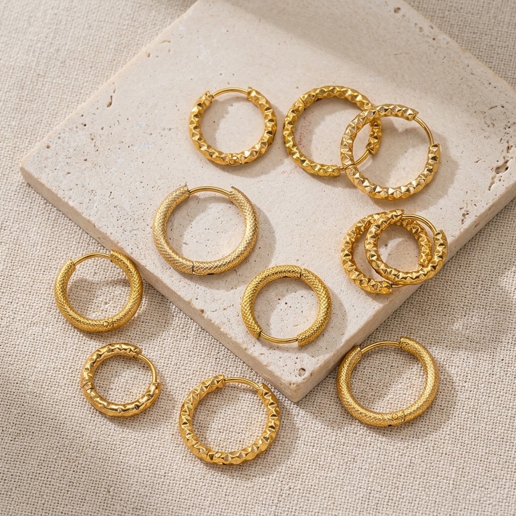 4pcs/Lot Anting Hoop Tekstur P - Jewelry Making Hammer ulasan dan harga