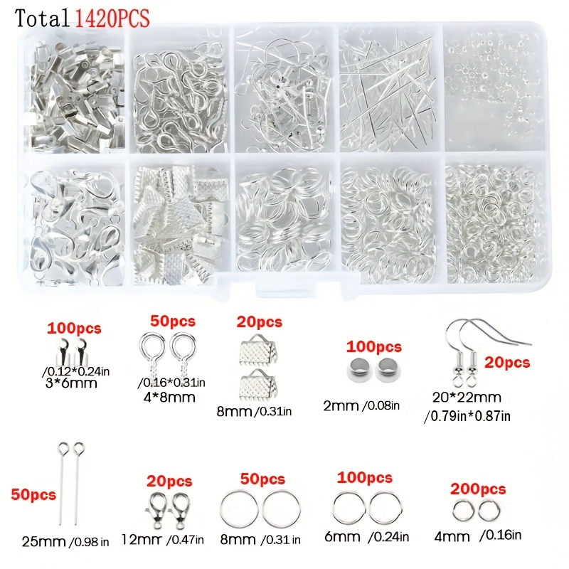 1420pcs 1 kotak Set Perlengkap - Jewelry Making Ring Tool ulasan dan harga